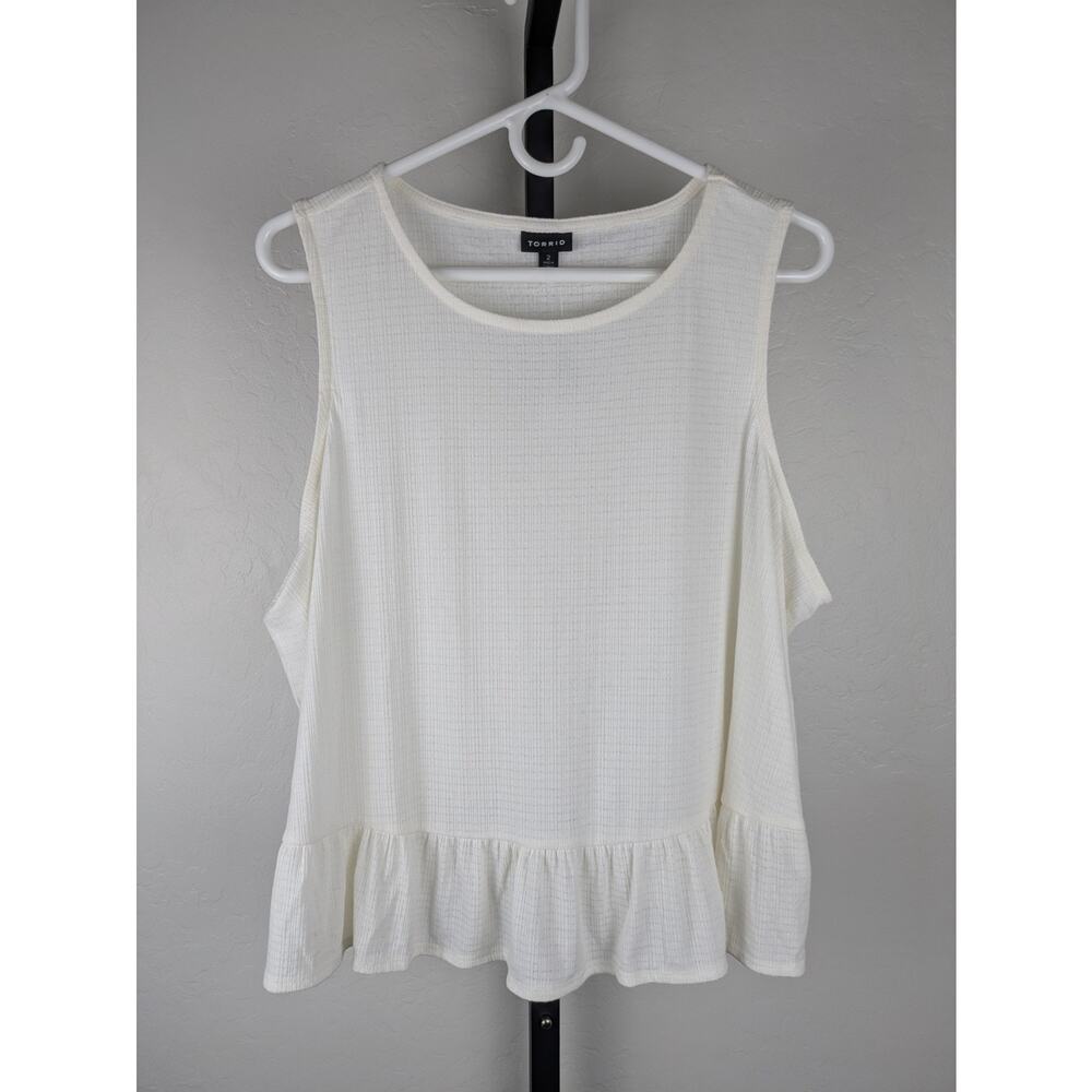 Caslon White Ruffle-Hem Sleeveless Tank Top